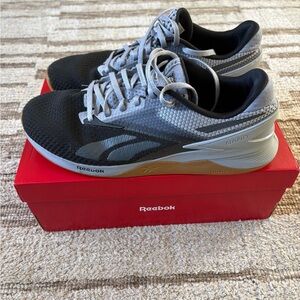 Reebok Nano X3 Men’s Size 10.5 Cold Grey Core Black Gum Super Clean